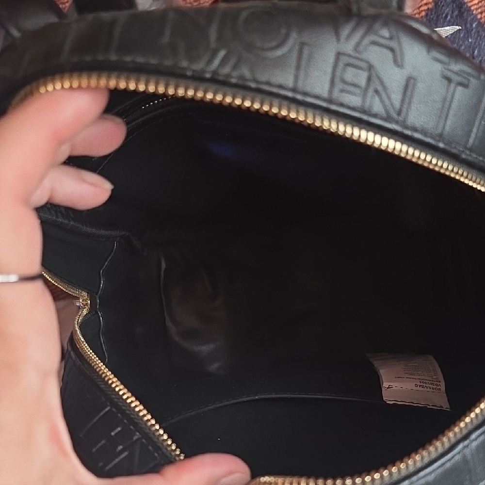 Valentino Black Embossed Backpack with Gold Accents - Picture 2 of 7